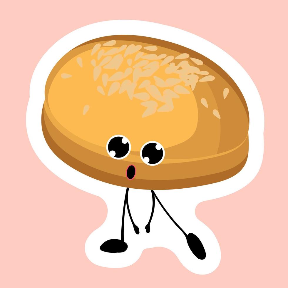 Brötchen Aufkleber. Bäckerei Logo. Bäckerei und Süßwaren Vektor illustration.brot Karikatur Charakter