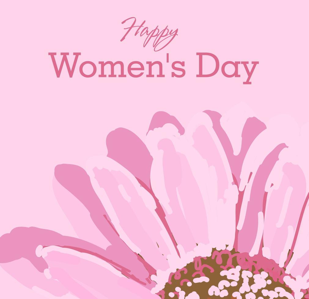 internationell kvinnors dag. hälsning kort, affisch eller flygblad med de inskrift. rosa original- blomma. Lycklig kvinnors dag vår ha sönder och högtider. vektor