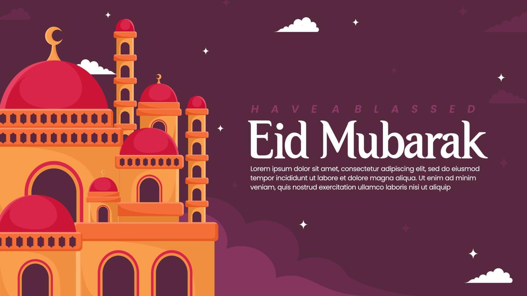 eid mubarak platt design illustration vektor