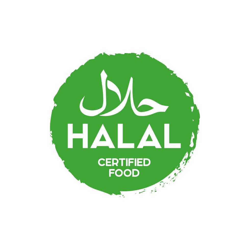 Muslim traditionell halal Essen Symbol Vektor. Abzeichen, Logo, Schild, und Etikett. geeignet zum Banner, Flyer, Handel markieren, Verpackung vektor