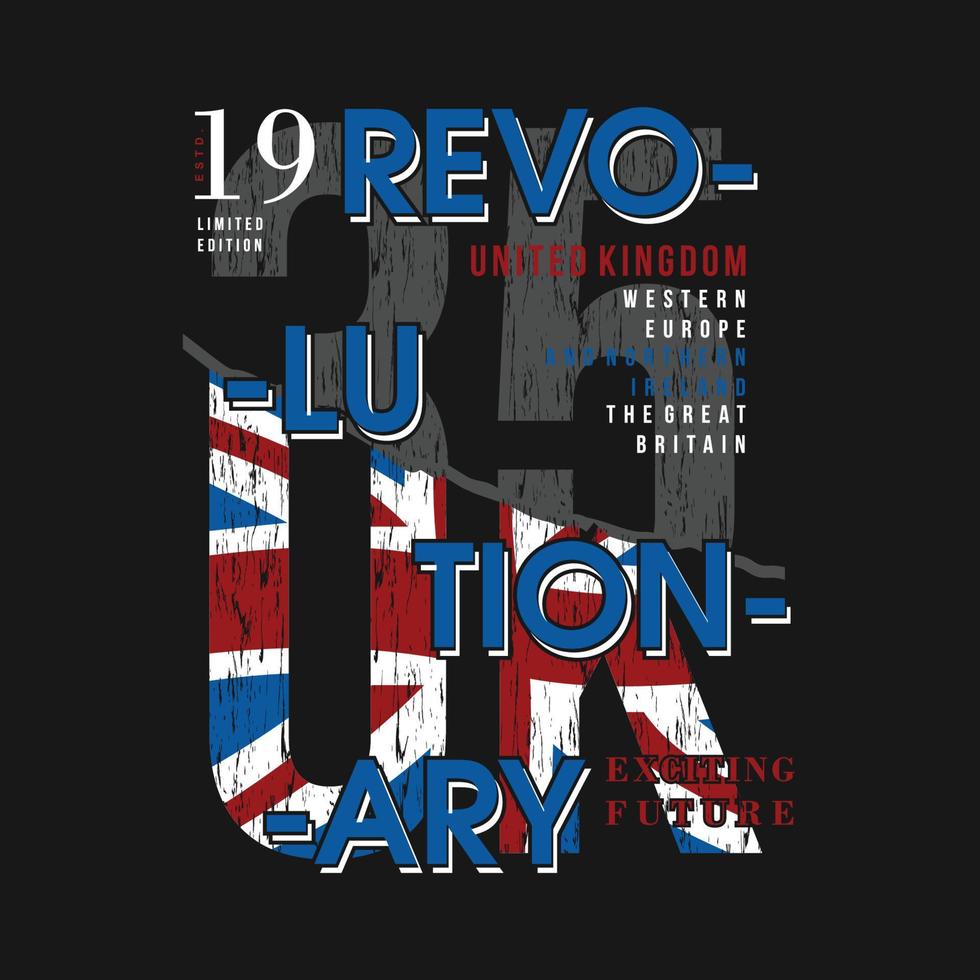 Revolutionär abstrakt Flagge Grafik Typografie Vektor drucken