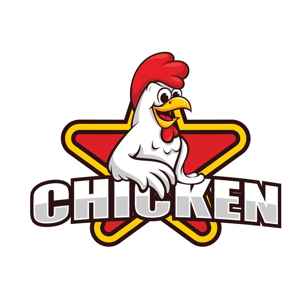 kyckling maskot för restaurang logotyp inspiration vektor
