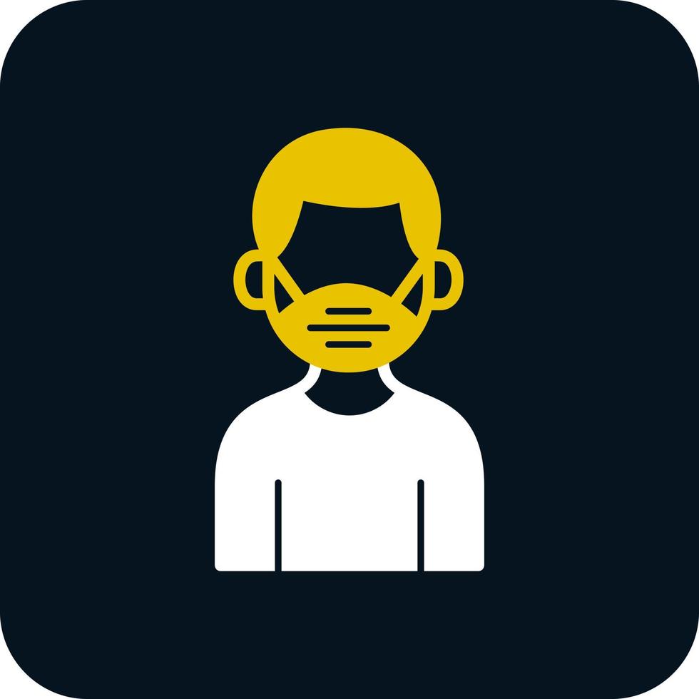 Mann mit Maskenvektor-Icon-Design vektor