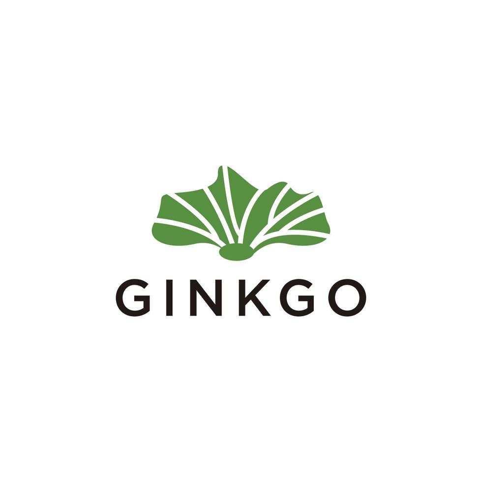 gingko logotyp design ikon vektor