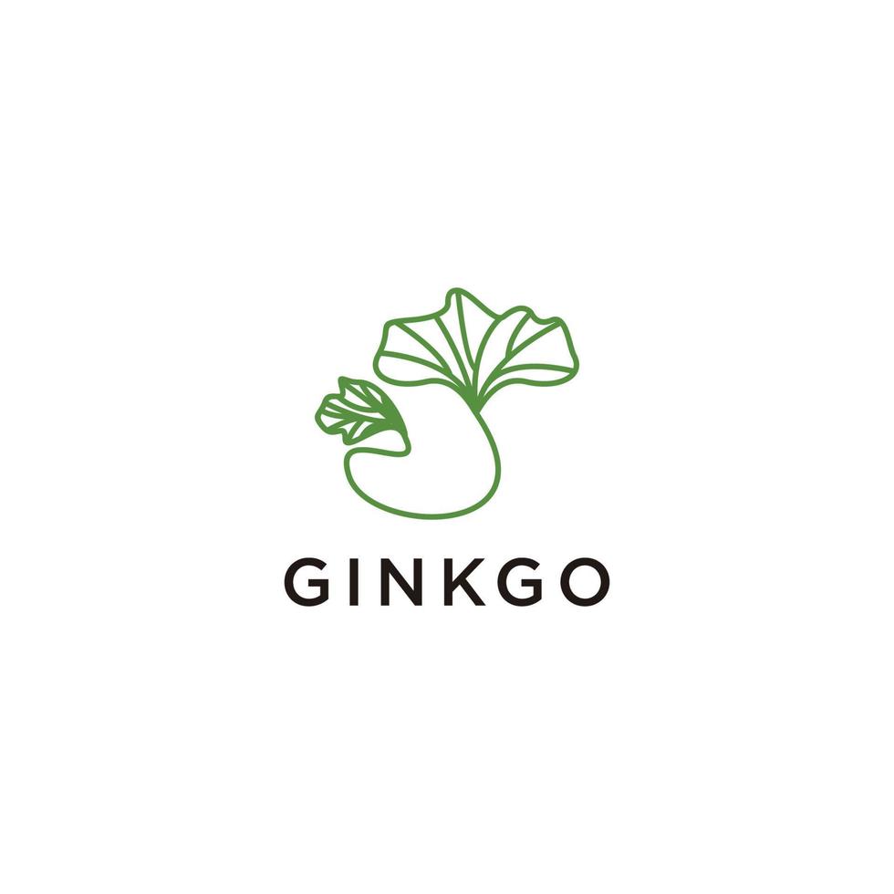 Gingko-Logo-Design-Ikonenvektor vektor