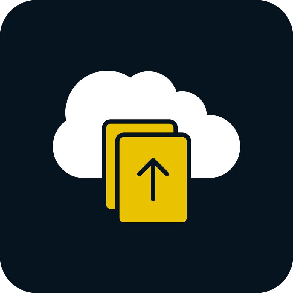 Upload-Datei auf Cloud-Vektor-Icon-Design vektor