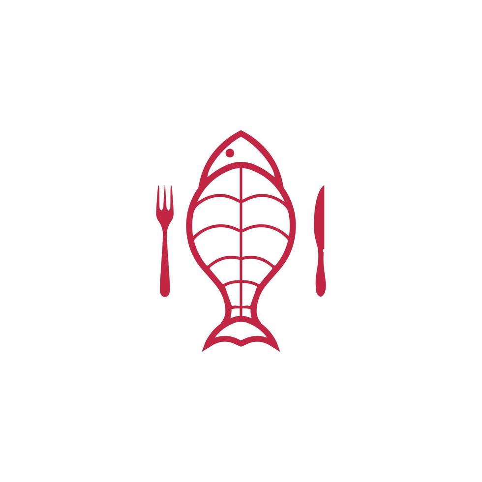 Fisch Restaurant Logo gekocht Fisch Symbol vektor