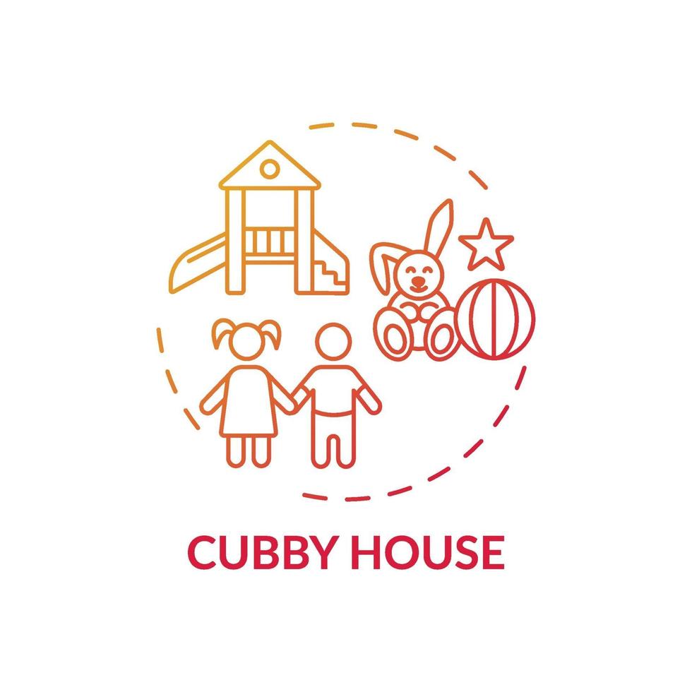 Cubby House Konzept Ikone vektor