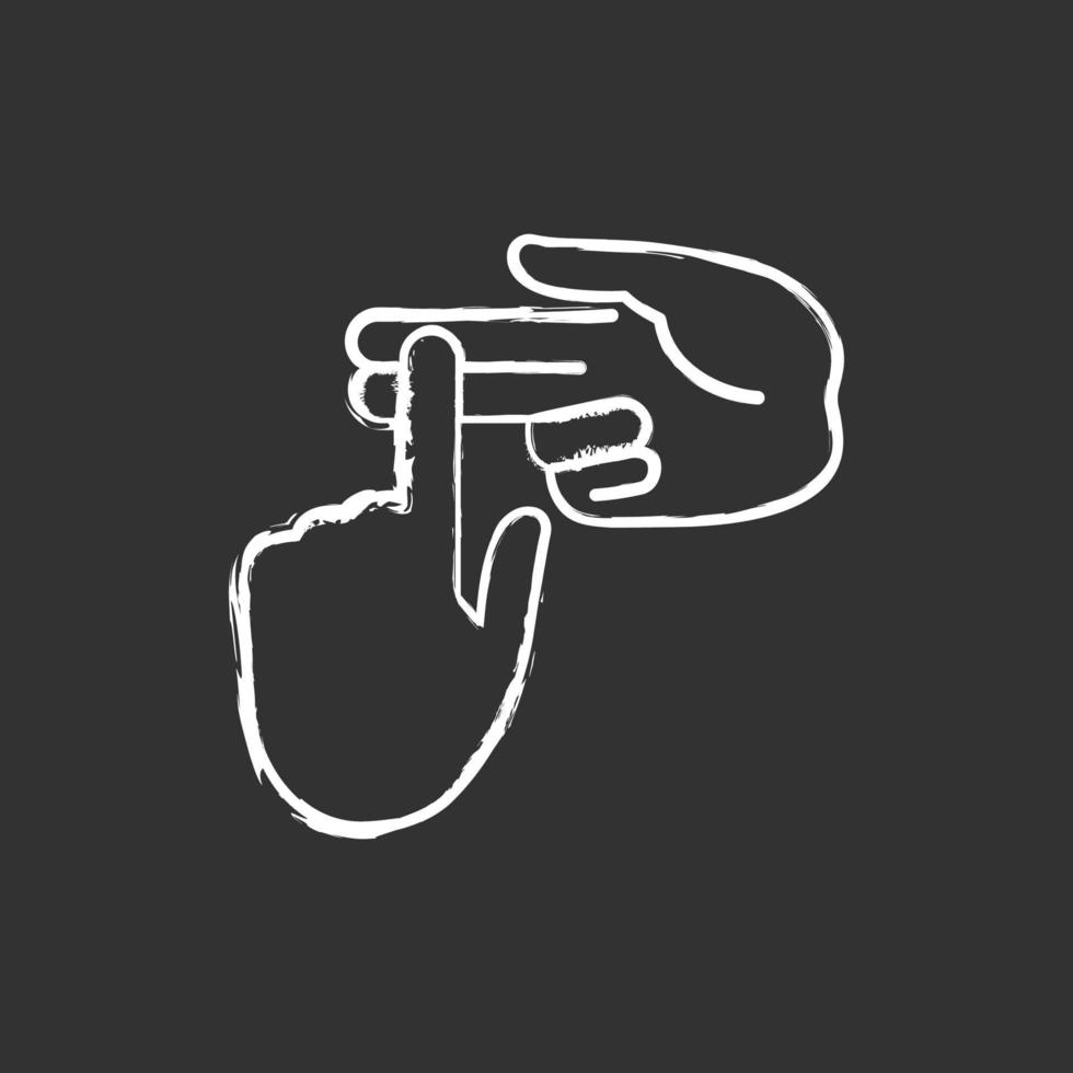 Zählen auf Fingern Kreide weißes Symbol auf schwarzem Hintergrund vektor