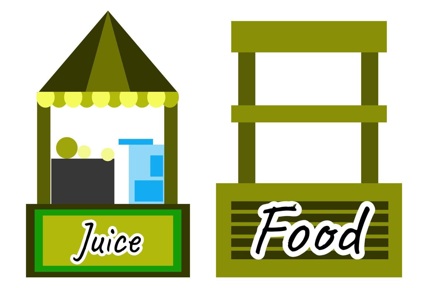 hus för försäljning juice och mat vektor