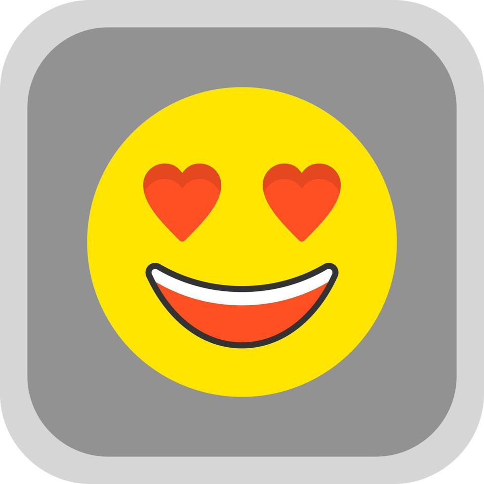 lächelndes Gesicht mit Herz Augen Vektor-Icon-Design vektor