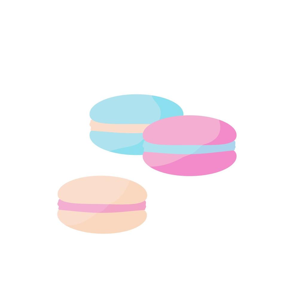 macaroons tecknad serie vektor illustration för baner, kort, affisch, flygblad för bageri.