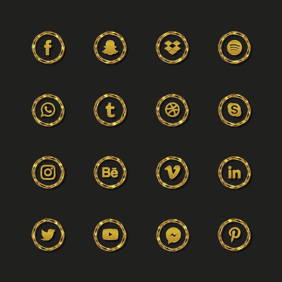 Luxus-Social-Media-Logo-Sammlung vektor