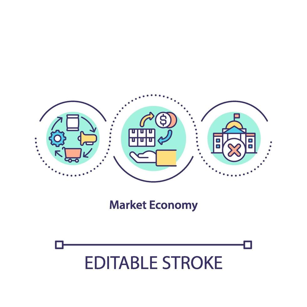 Marktwirtschaftskonzeptikone vektor