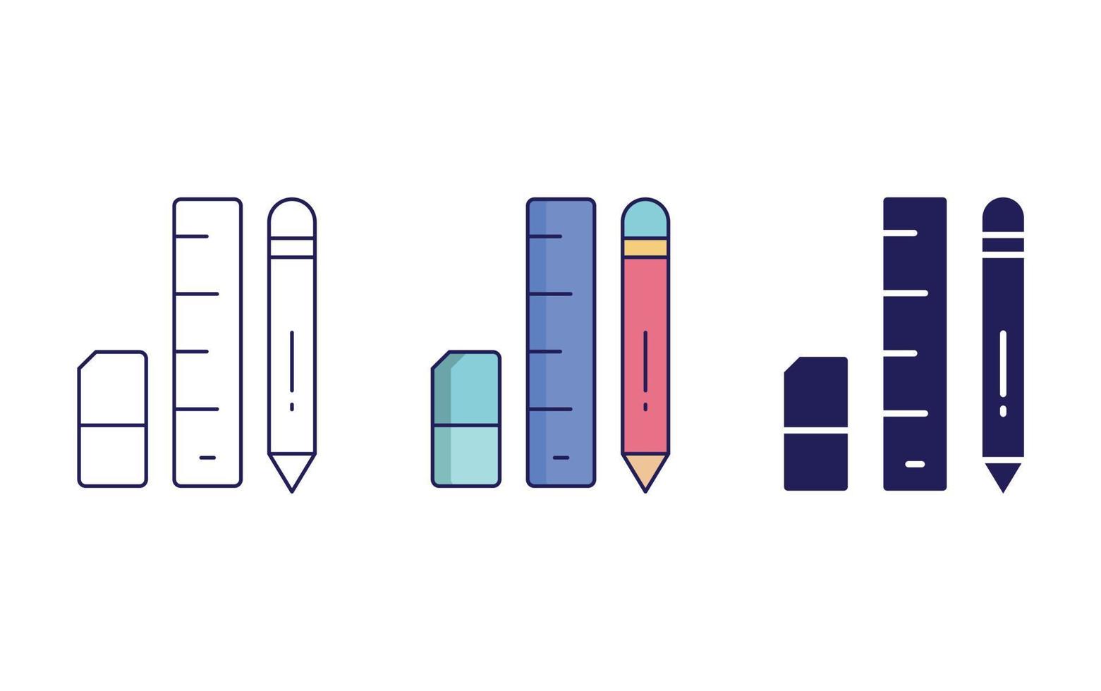 bleistift und linealvektorillustration vektor