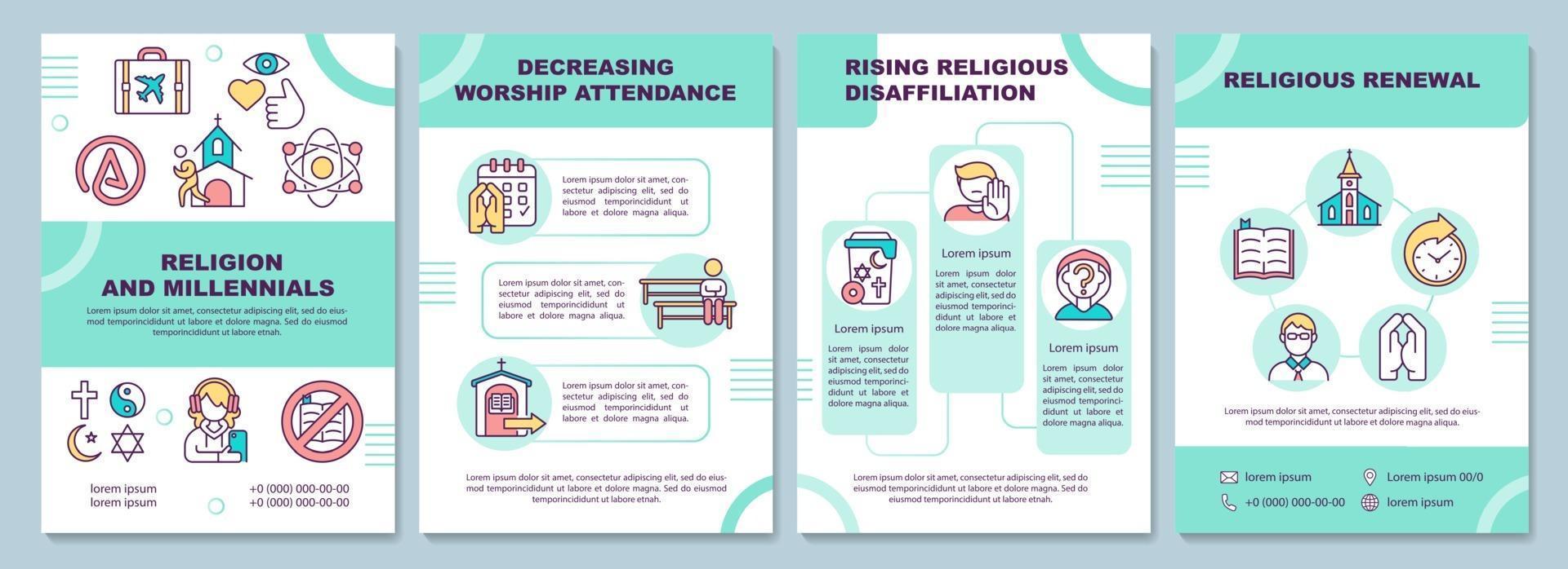 religion och millennials broschyrmall vektor