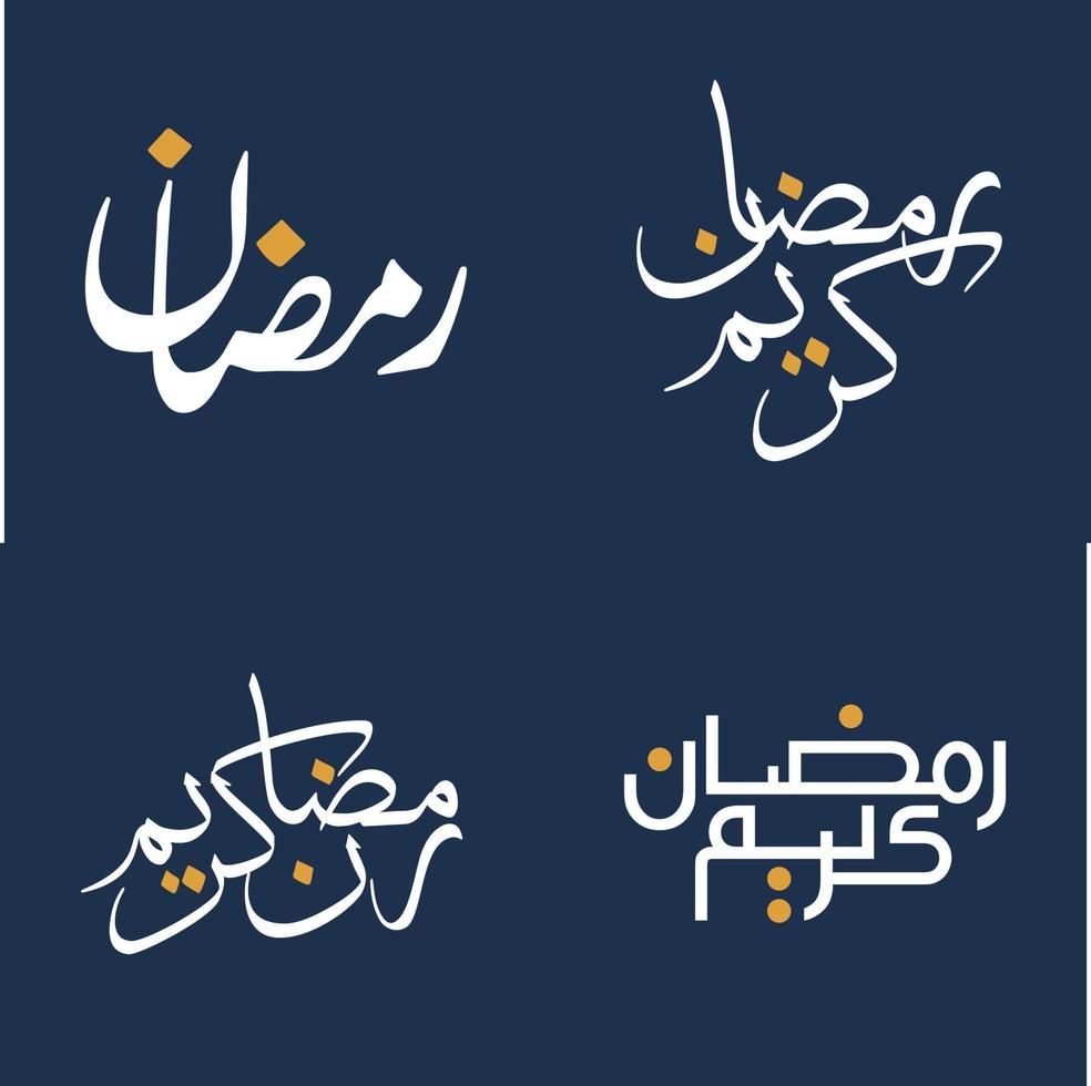 Weiß Arabisch Kalligraphie mit Orange Design Elemente Vektor Illustration zum feiern Ramadan karem.