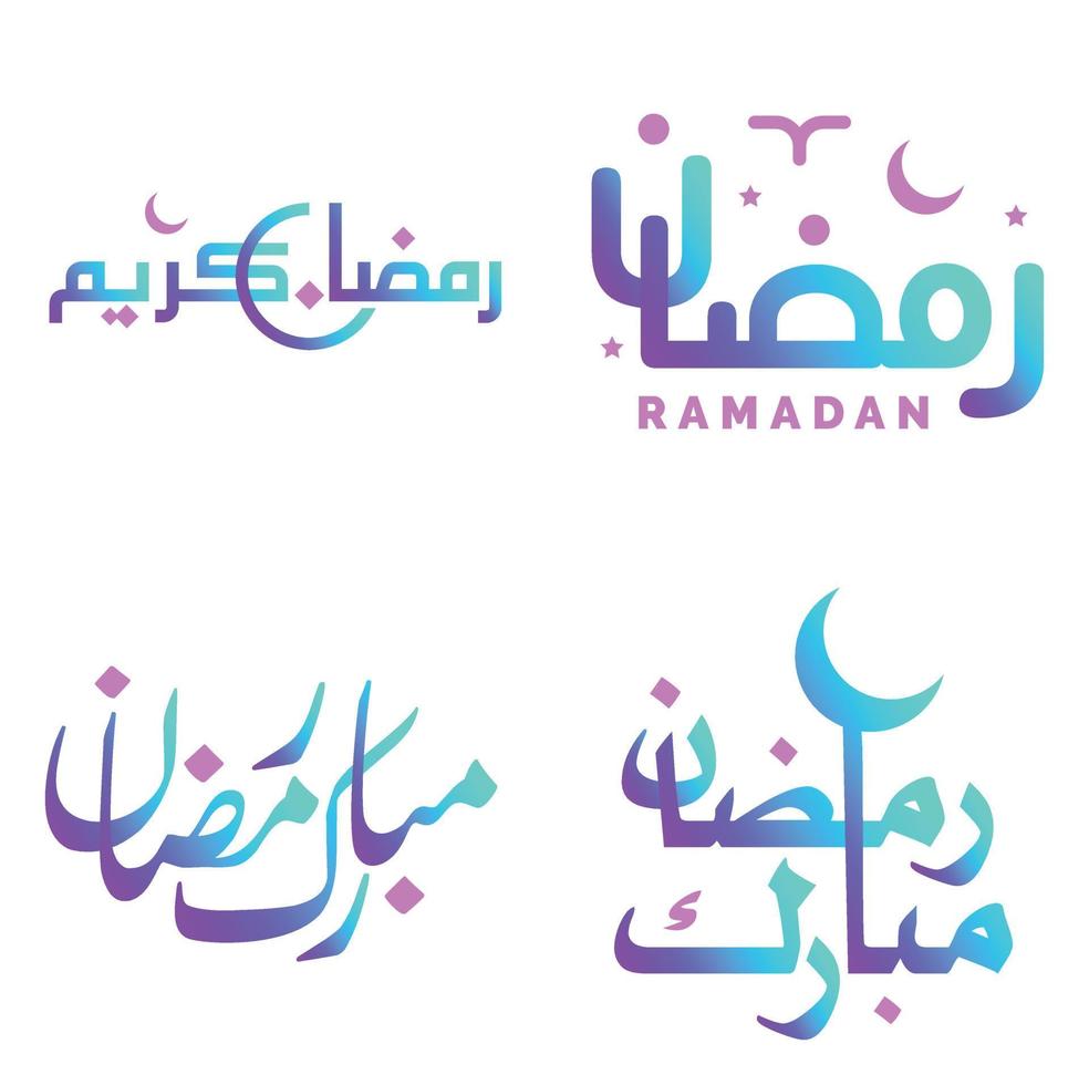 feiern das heilig Monat von Ramadan mit Gradient Arabisch Kalligraphie. vektor