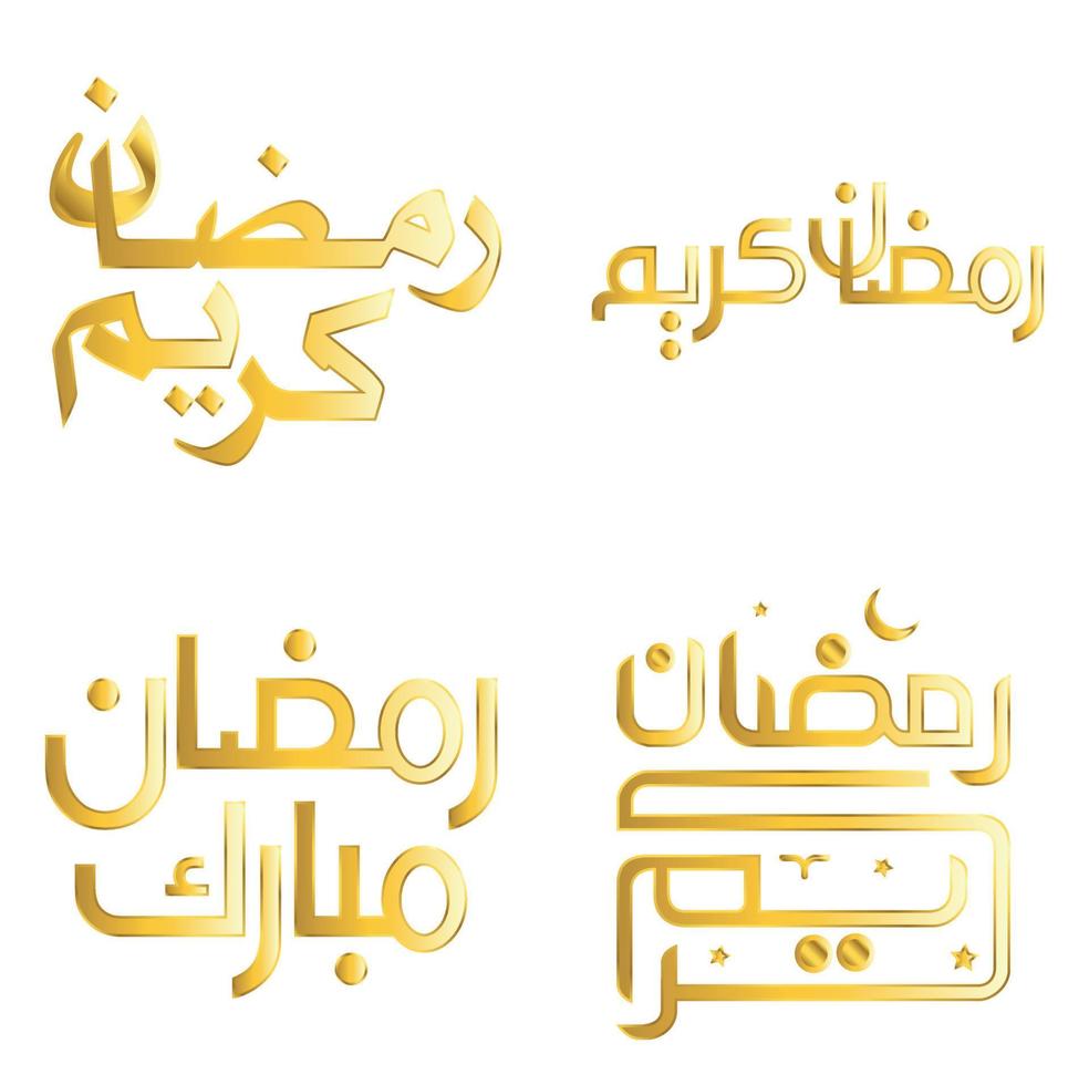 elegant golden Ramadan kareem Vektor Design mit Arabisch Kalligraphie.