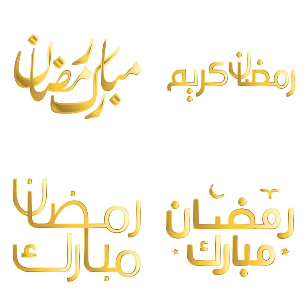 fira helig månad av fasta med elegant gyllene ramadan kareem vektor illustration.
