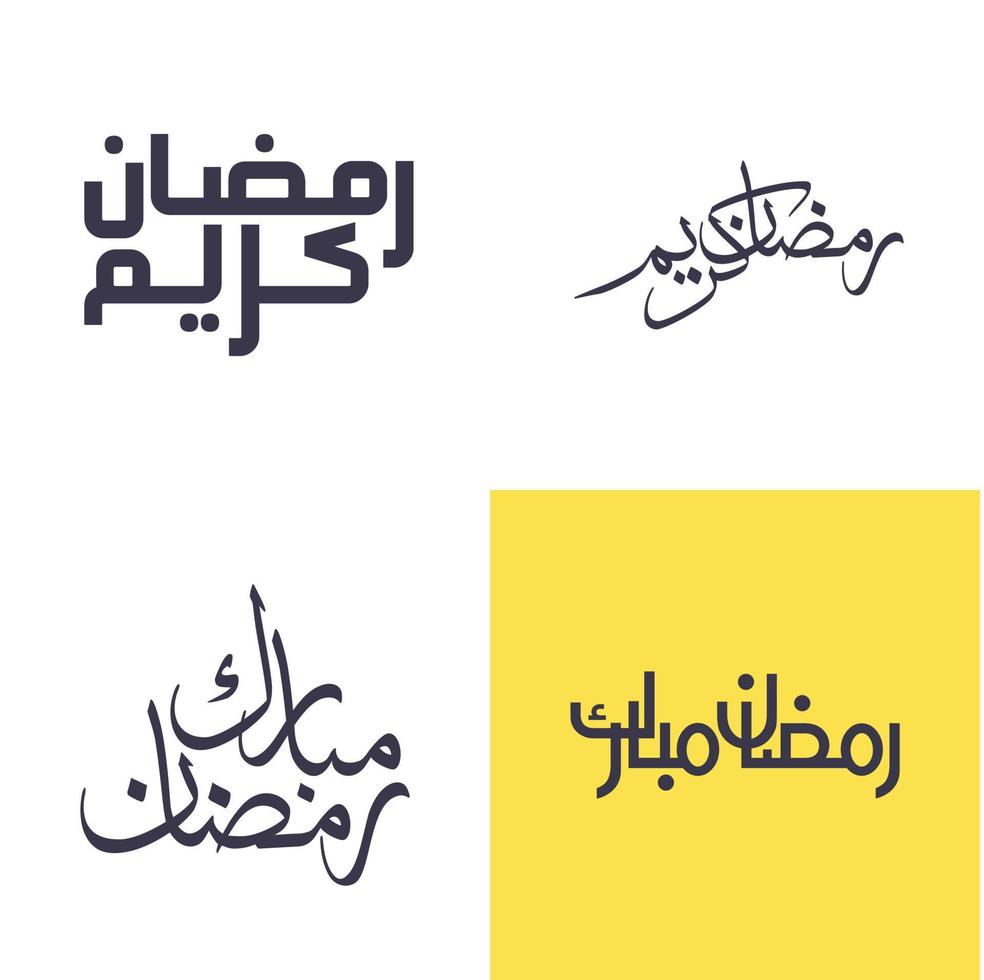 minimalistisch Arabisch Kalligraphie Pack zum feiern das heilig Monat von Ramadan. vektor