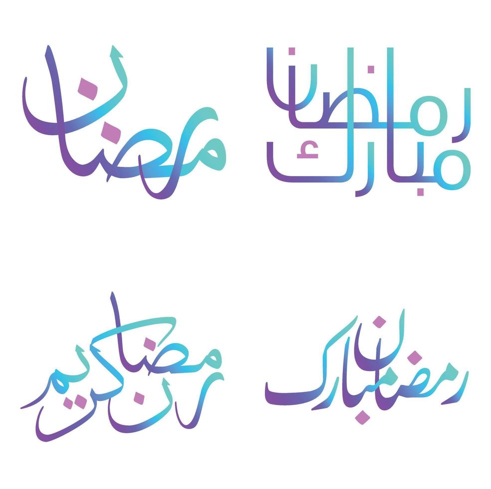 Vektor Illustration von Gradient Ramadan kareem wünscht sich mit Arabisch Kalligraphie.