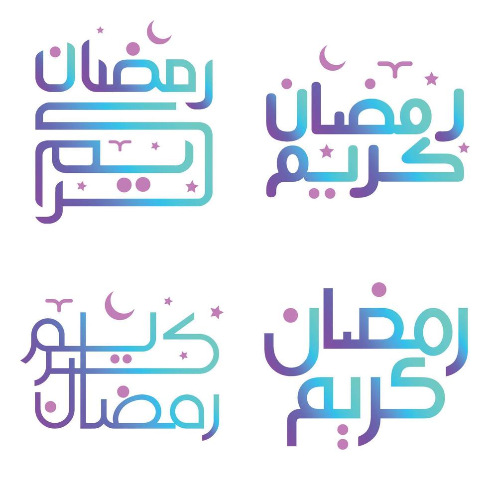 Gradient Ramadan kareem Vektor Design mit Arabisch Kalligraphie zum Muslim Grüße.