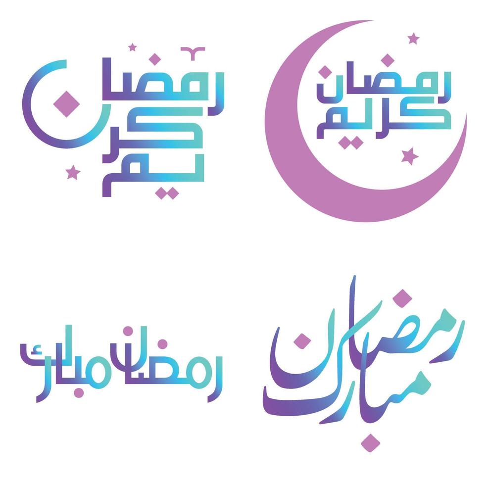 Vektor Illustration von Ramadan kareem mit Gradient Arabisch Kalligraphie.