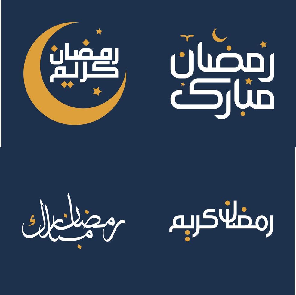 feiern das heilig Monat von Ramadan mit Weiß Kalligraphie und Orange Design Elemente Vektor Illustration.