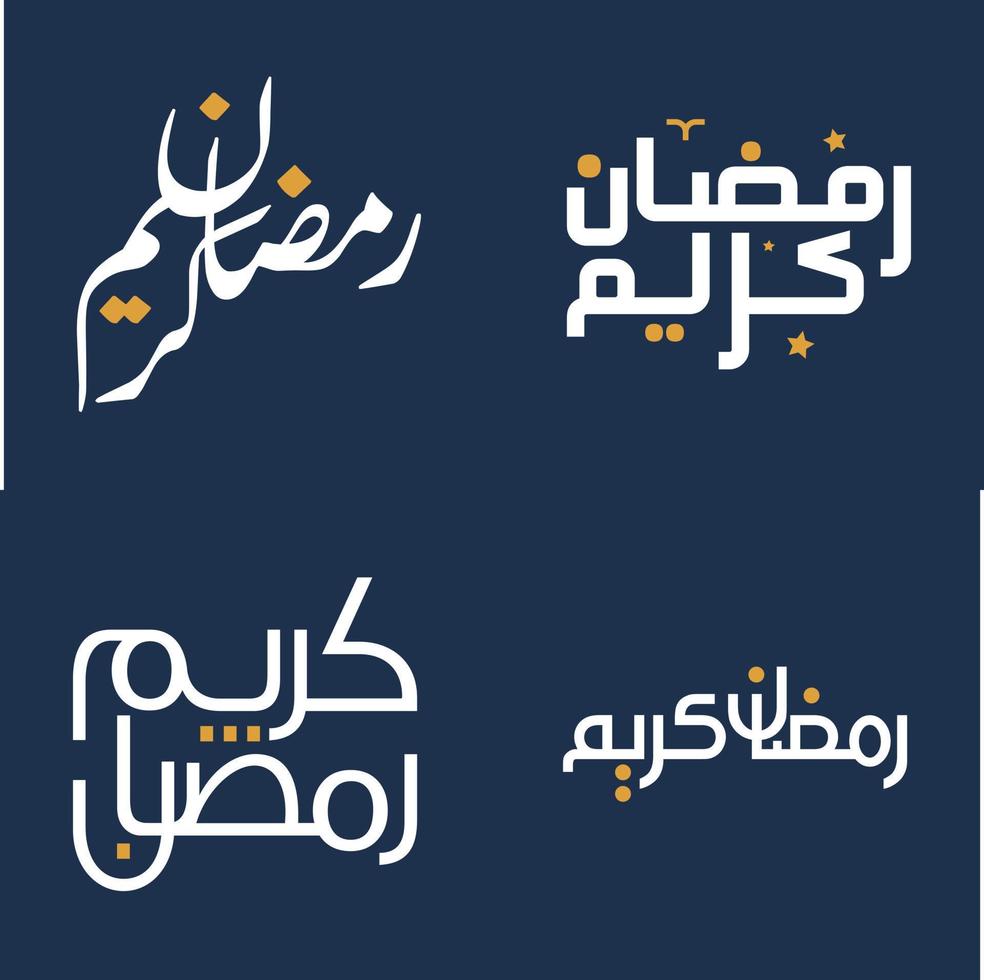 Weiß Kalligraphie und Orange Design Elemente Vektor Illustration zum islamisch Fasten Monat.