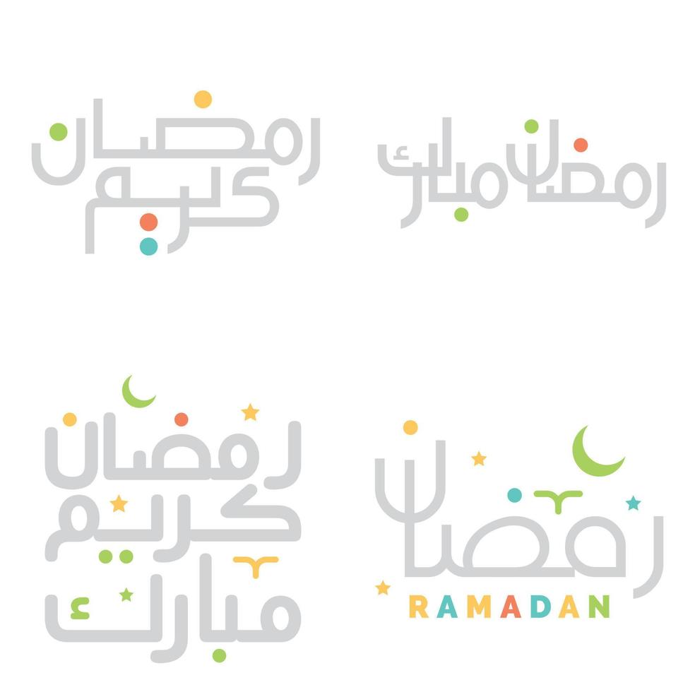 fira helig månad av fasta med ramadan kareem vektor illustration i arabiska.