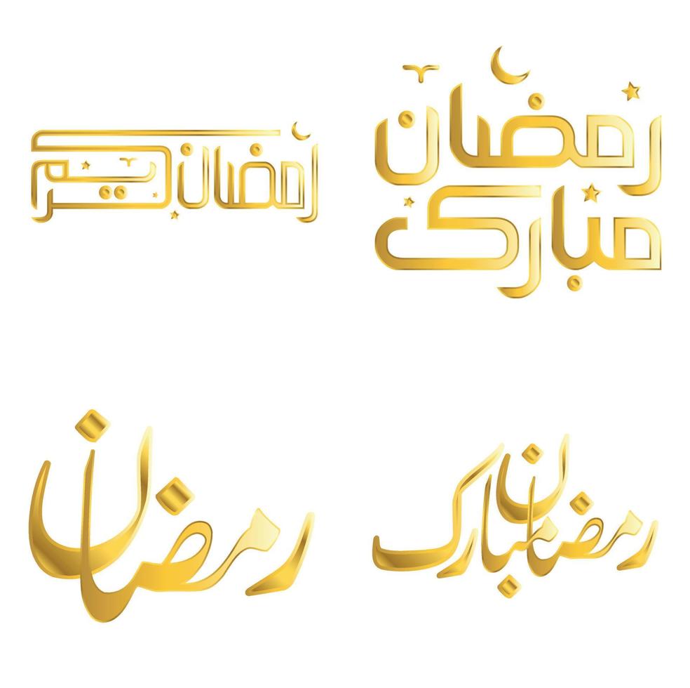 elegant golden Kalligraphie zum Ramadan kareem Gruß Karten Vektor Illustration.