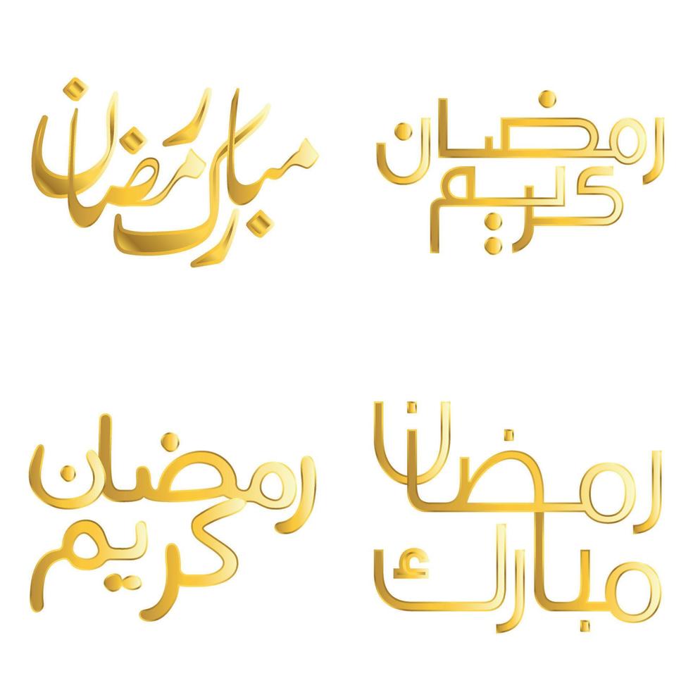 Vektor Illustration von golden Ramadan kareem wünscht sich mit Arabisch Typografie.