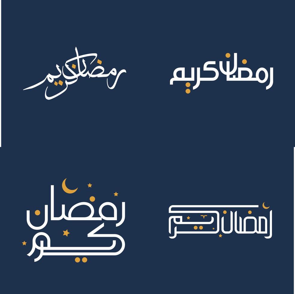 arabicum kalligrafi vektor illustration för vit kalligrafi och orange design element ramadan kareem lyckönskningar.