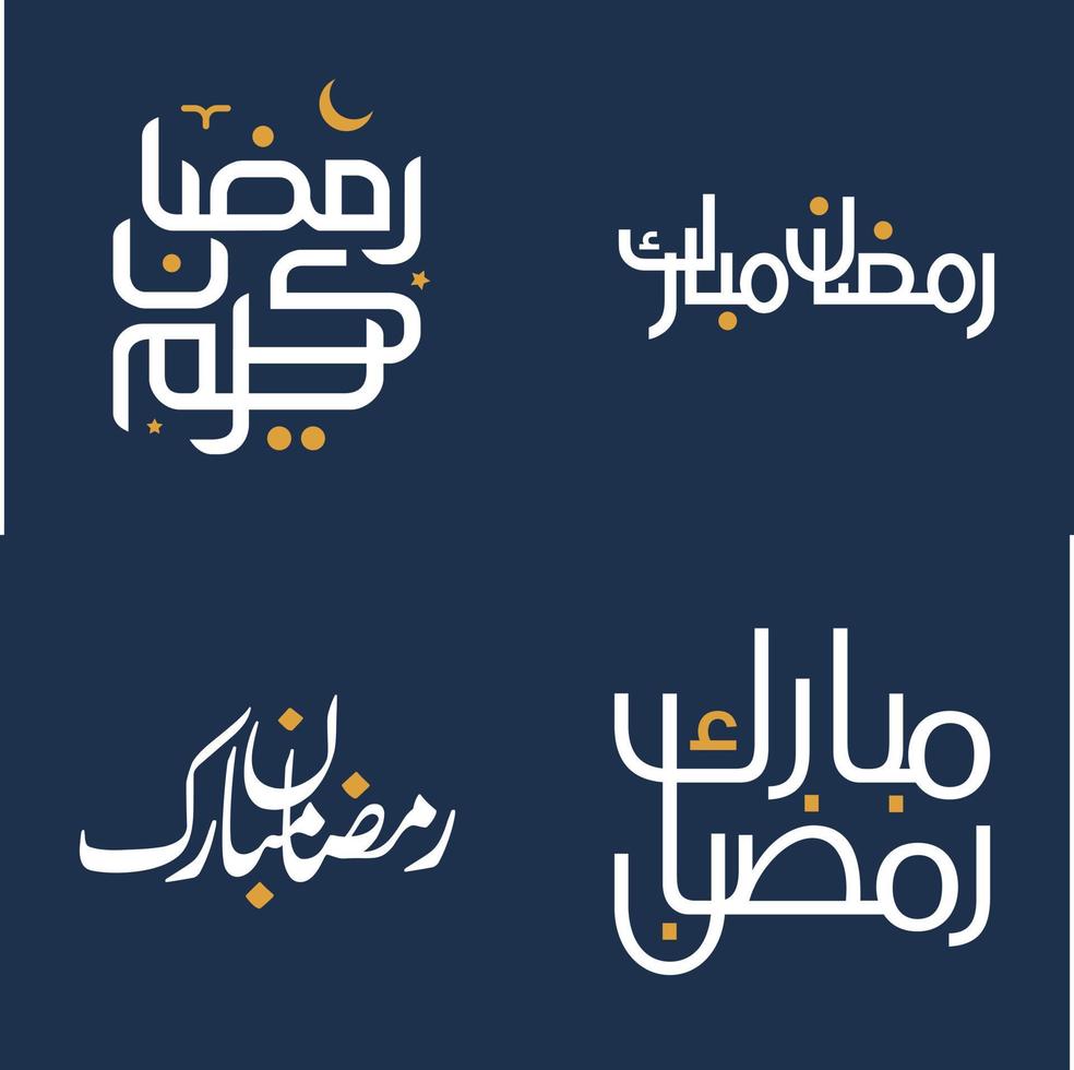 Arabisch Typografie Vektor Illustration mit Weiß Kalligraphie und Orange Design Elemente zum Ramadan karem.