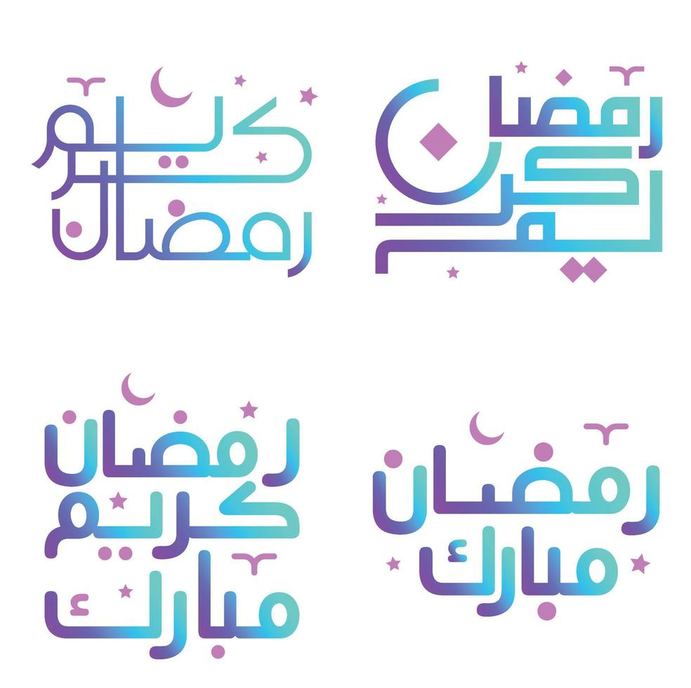 Vektor Illustration von Gradient Ramadan kareem Kalligraphie zum Muslim Feierlichkeiten.
