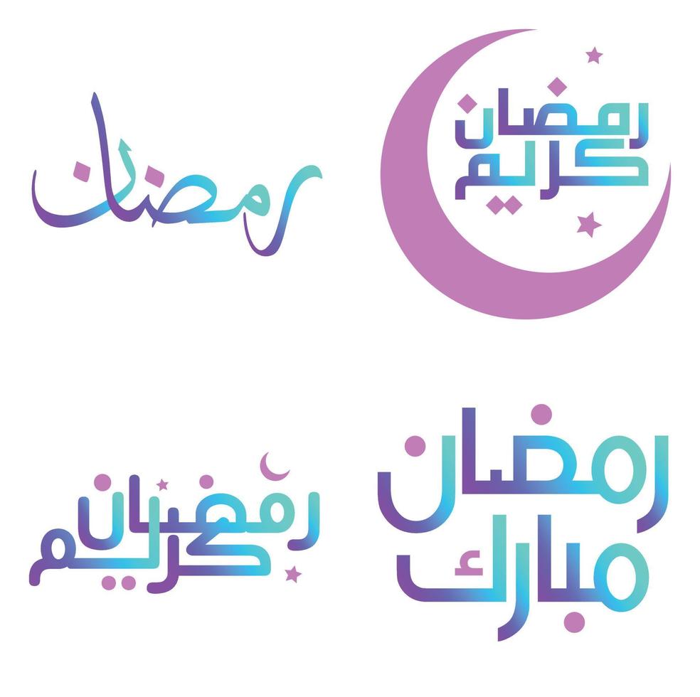 Vektor Illustration von Ramadan kareem mit elegant Gradient Kalligraphie.