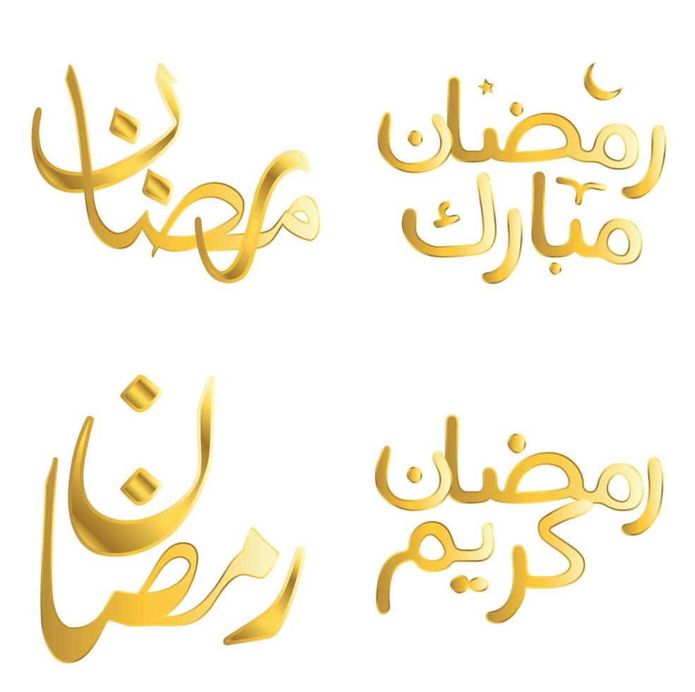 Vektor Illustration von golden Ramadan kareem wünscht sich mit Arabisch Typografie.