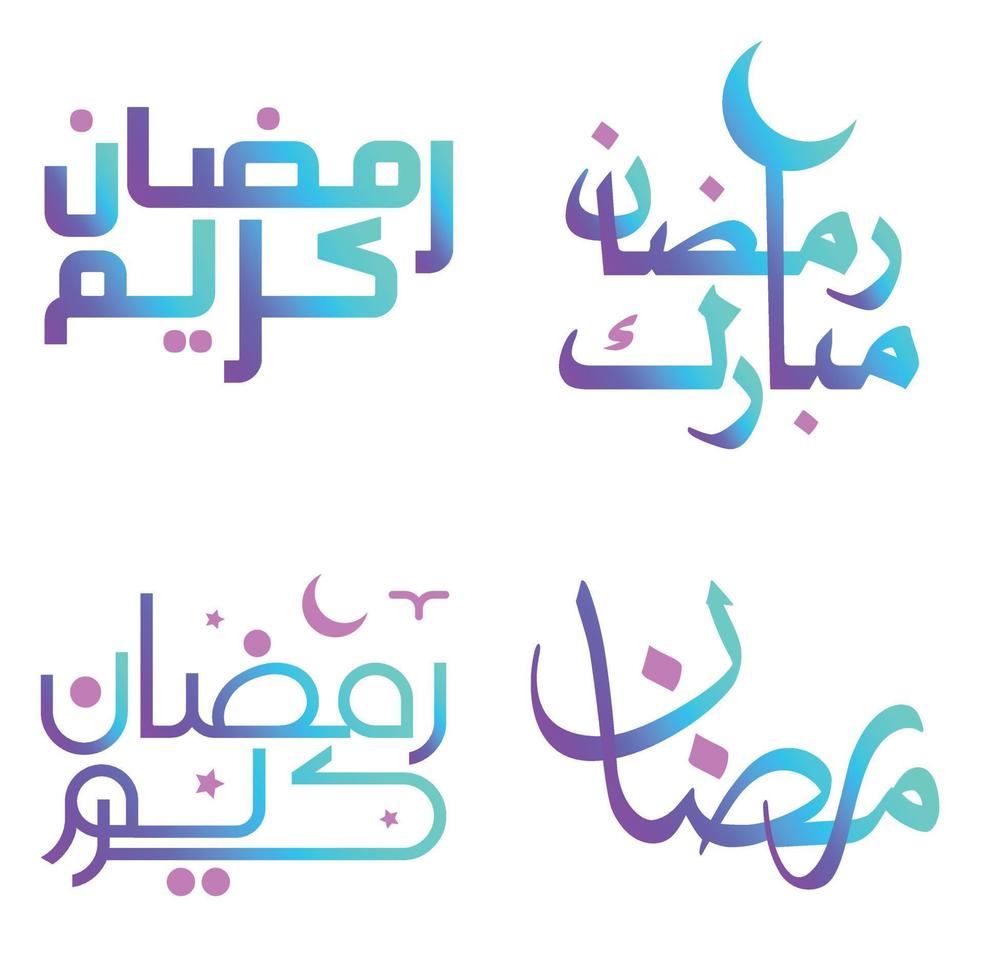 vektor illustration av ramadan kareem lyckönskningar med lutning arabicum typografi.