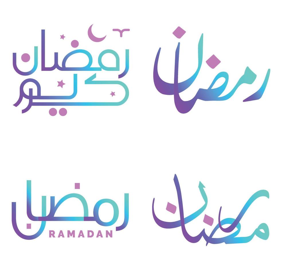 feiern das heilig Monat von Fasten mit Gradient Ramadan kareem Vektor Illustration.