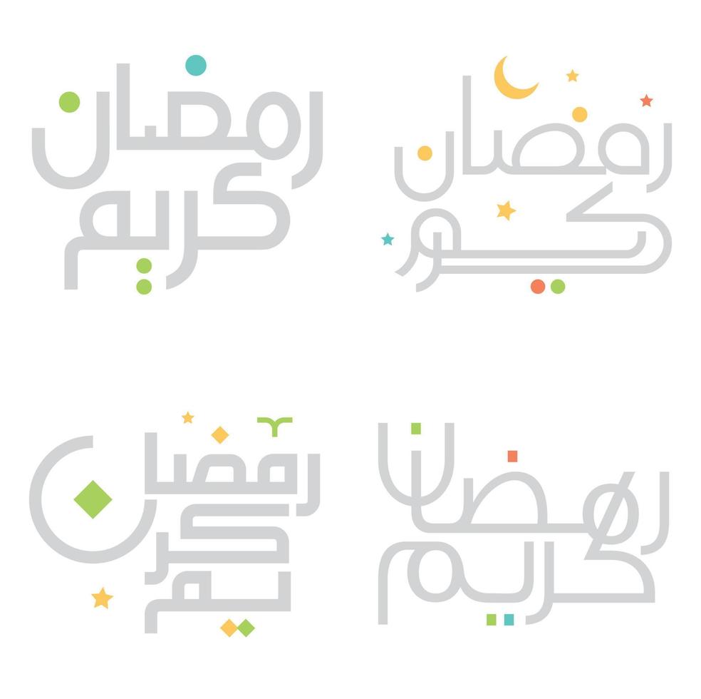 elegant vektor illustration av ramadan kareem arabicum typografi.