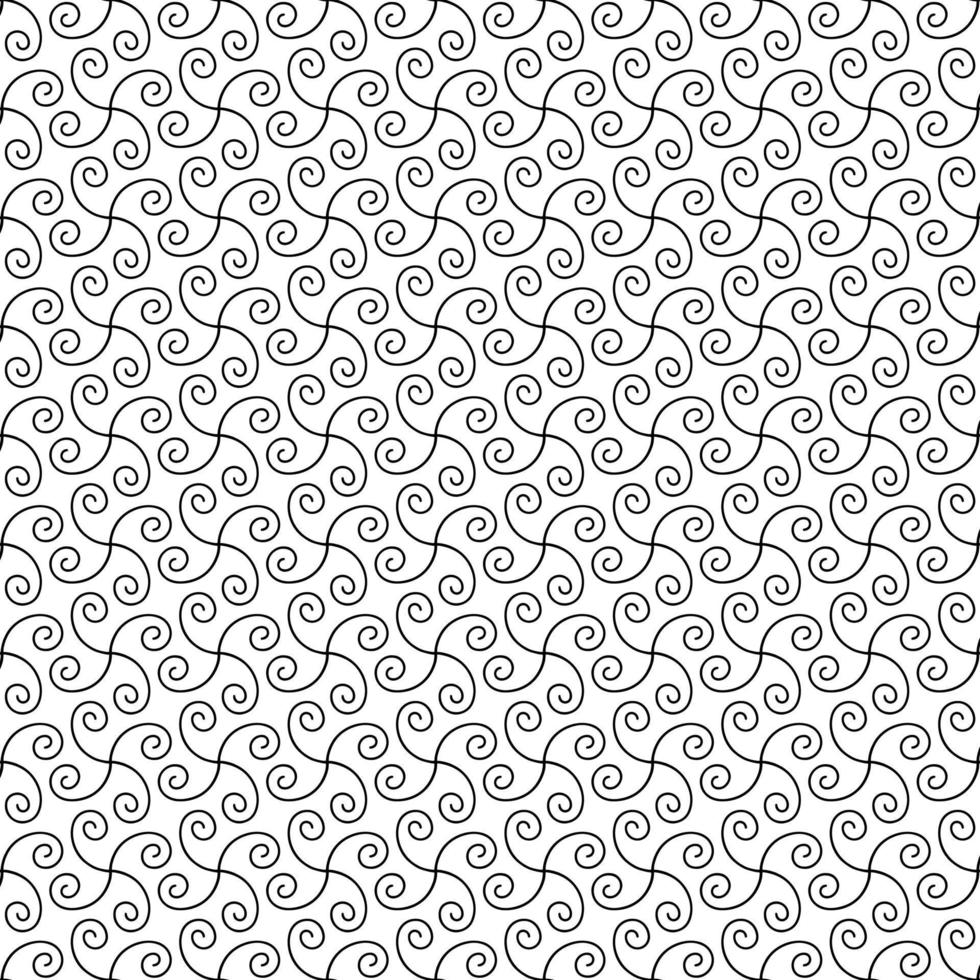 svart vit rullar sömlös vektor mönster