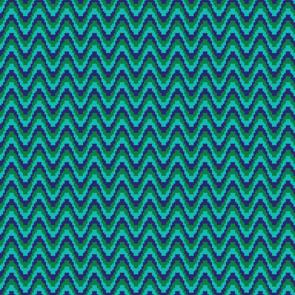 bargello vågig broderi vektor mönster blå grön