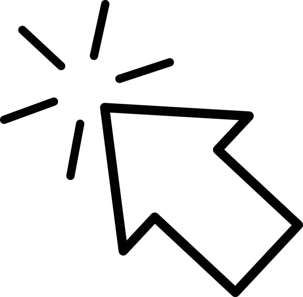 markörlinjeikon. vektorsymbol i trendig platt stil på vit bakgrund. klicka på pilen. vektor