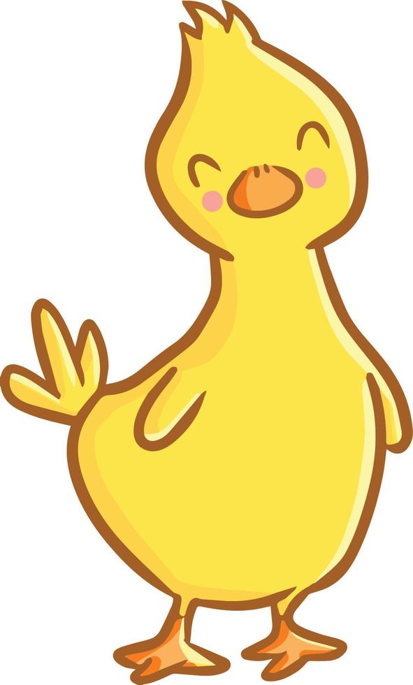 komisch und süß Baby Ente lächelnd vektor