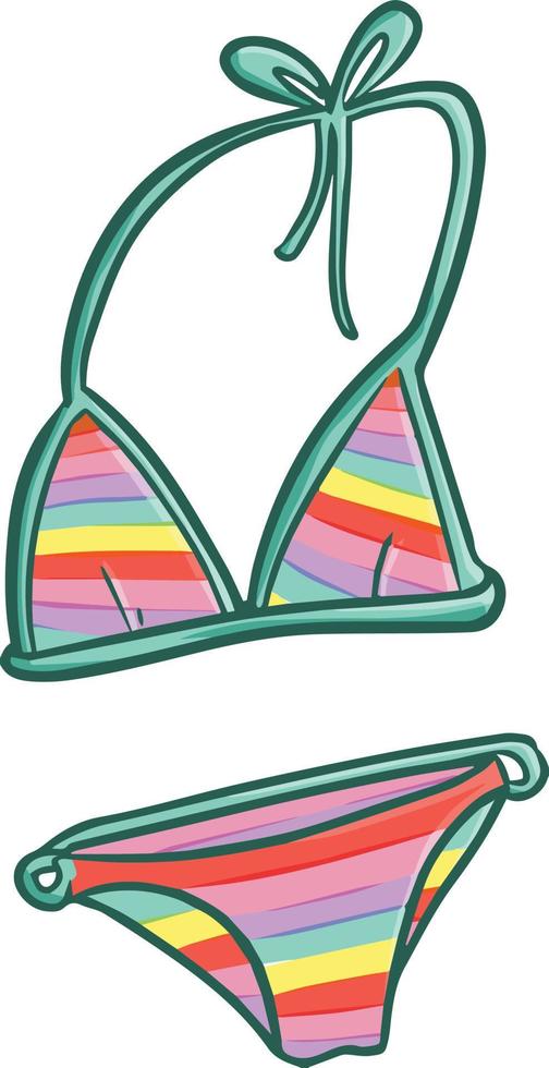 rolig och söt sexig färgrik bikini för Semester vektor