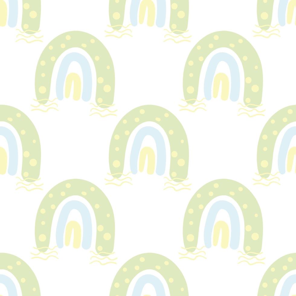 sömlös mönster regnbåge boho design element grafik för ungar, på vit bakgrund vektor illustration