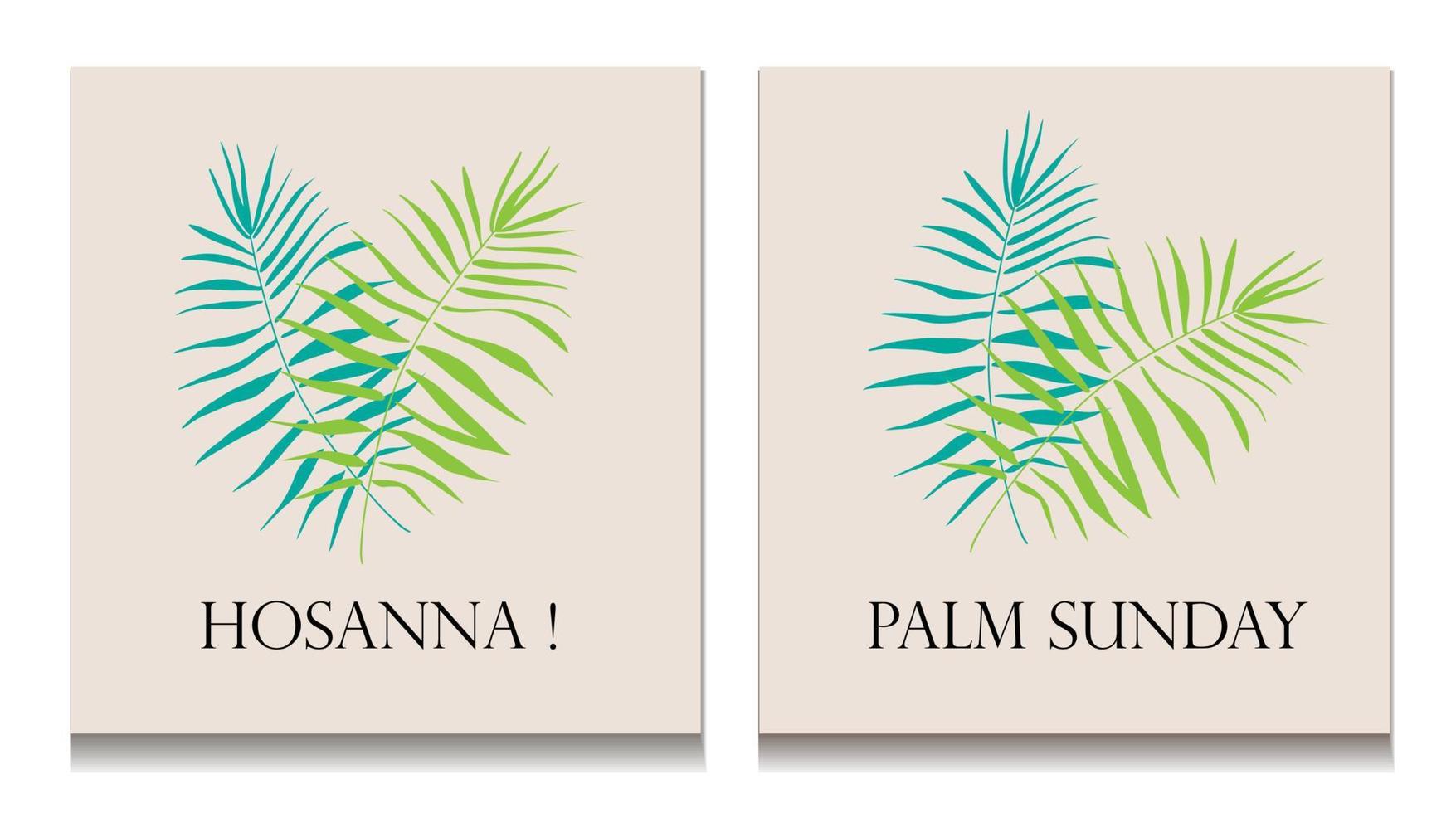 Grün Palme Blätter Vektor Symbol. einstellen Vektor Illustration zum das Christian Urlaub Palme Sonntag