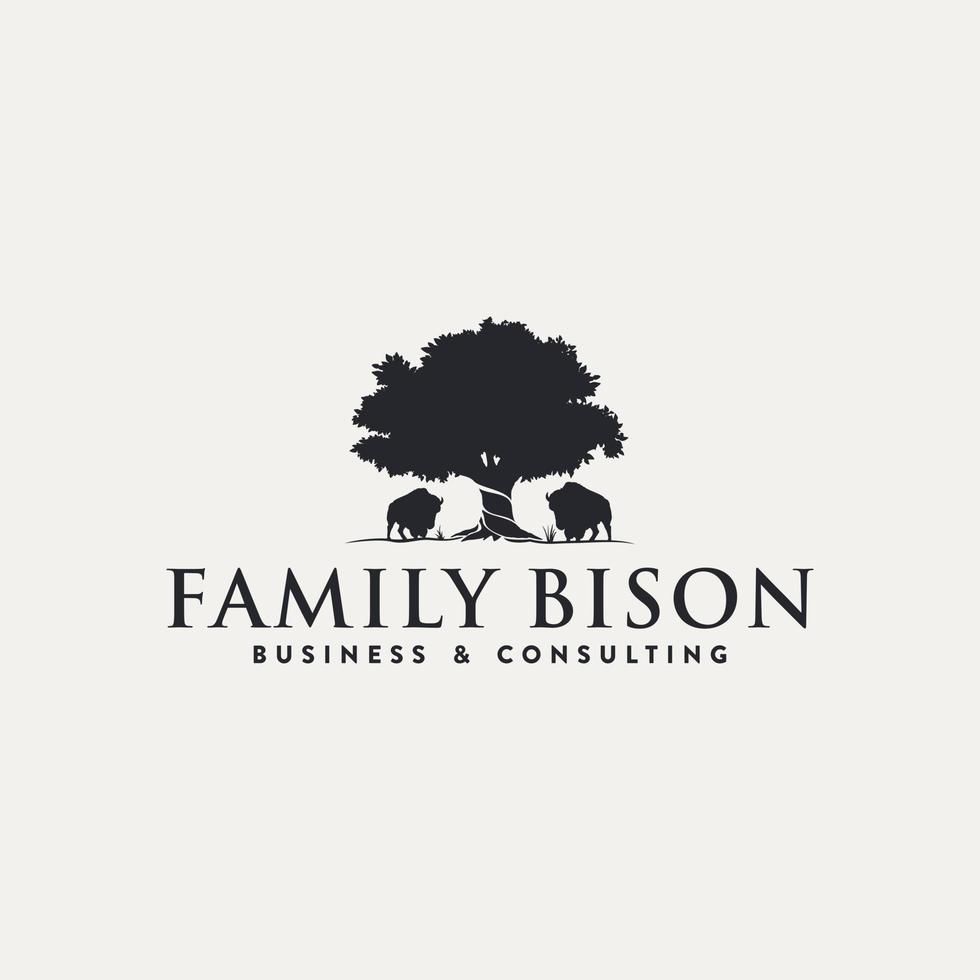 Natur Familie Bison Finanzen Logo vektor