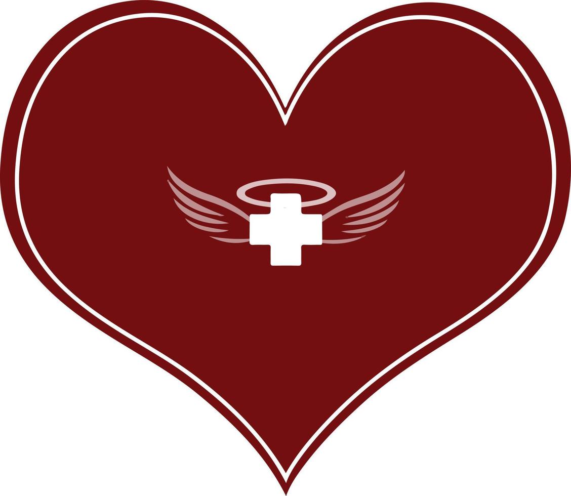 religion hjärta logotyp design vektor